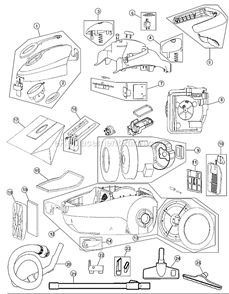 Page A Diagram and Parts List for SD30040BB  Dirt Devil Canister Vacuum